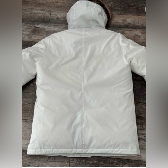 Michael Kors White Winter Jacket with Faux Fur Hood - Picture 4 of 6